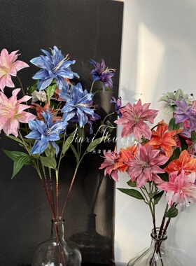 婚庆百合花复古蓝紫色打印3D