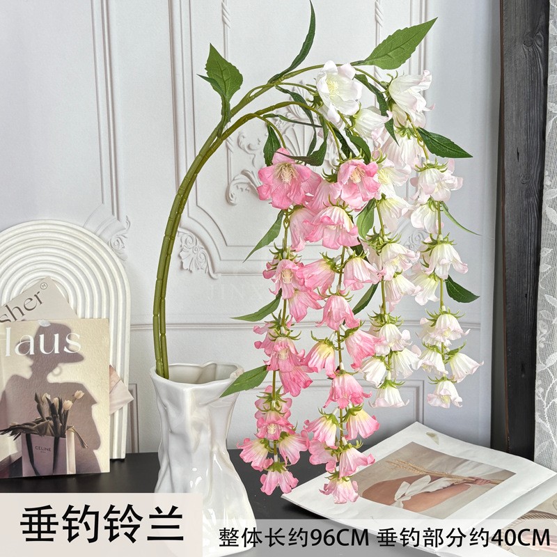 新品婚庆布置垂钓花材装饰高品质吊花悬挂点缀花束仿真垂钓铃兰花