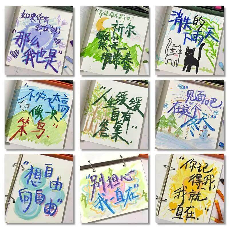 水彩文字贴纸手机壳可爱装饰手账