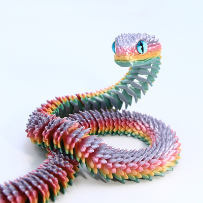 3d打印蝰蛇玩具模型夜光全身关节可动仿真动物儿童玩具造景摆件