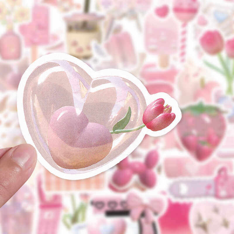 少女心粉色ins贴纸DIY手账贴画