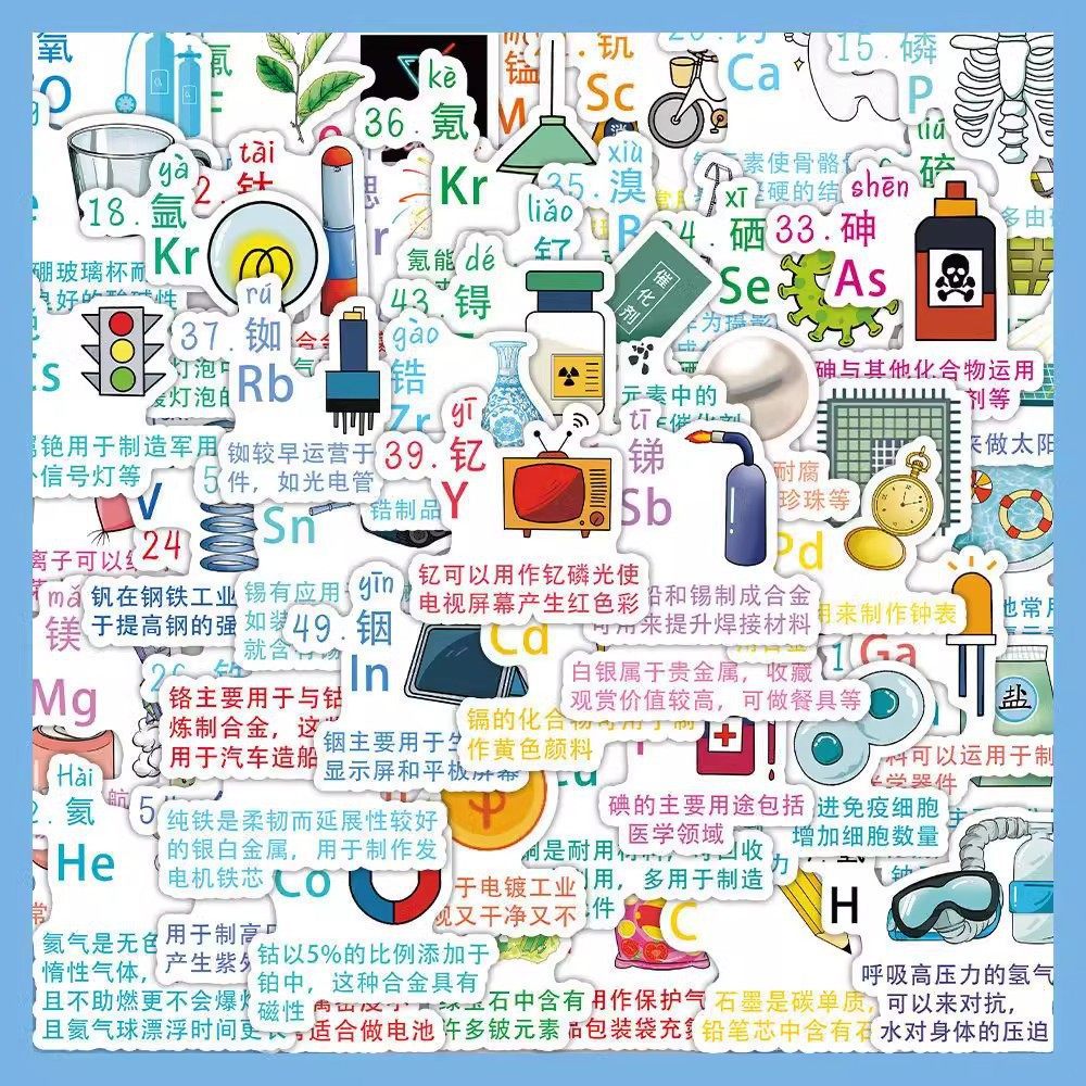 化学元素学习DIY贴纸学生手帐