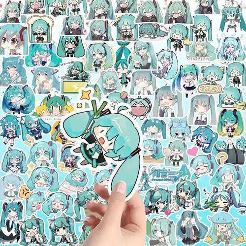 初音未来行李箱笔记本电脑贴纸