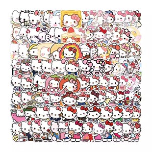 200张Kitty凯蒂猫贴纸装 饰笔记本行李箱可爱手机diy手帐电脑防水