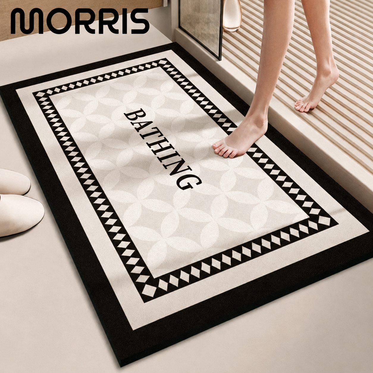 Morris卫生间地垫浴室防滑吸水洗手间硅藻泥速干卫浴脚垫子