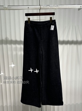 RB家2024年冬新款专柜正品加绒阔腿休闲长裤6L51K63321-659