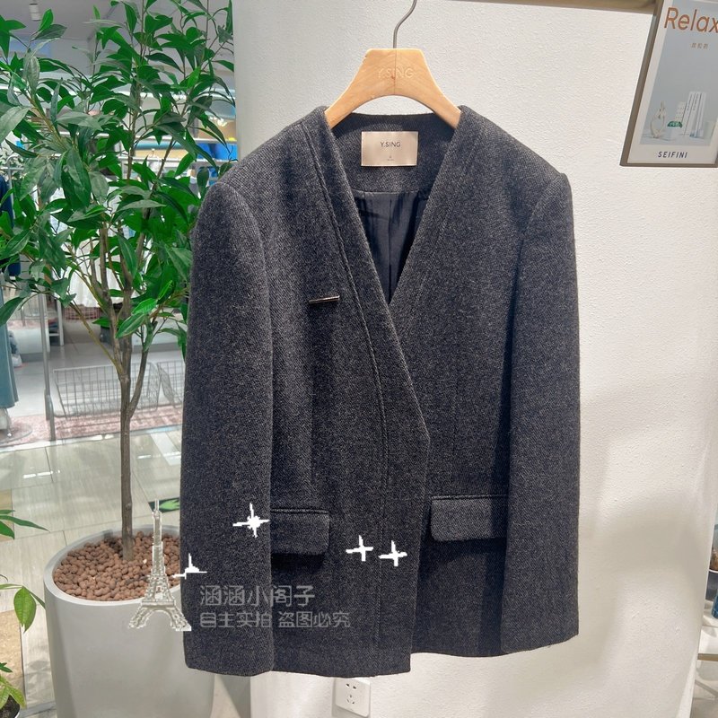 SING衣香家2025年冬季新款灰色西装中长外套150931902-1299,女装/女士精品,毛针织衫,淘宝优惠券,粉丝福利购,淘宝优惠卷