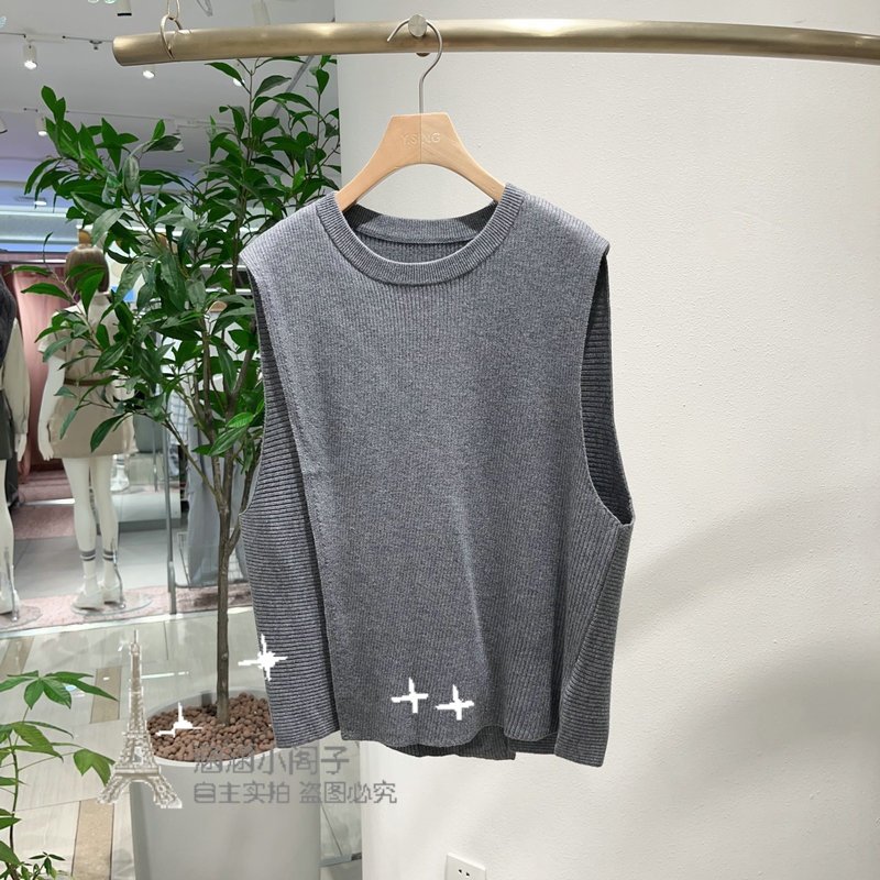 SING衣香家2025年秋季新款灰色针织背心针织衫上衣150911502-599,女装/女士精品,毛针织衫,淘宝优惠券,粉丝福利购,淘宝优惠卷