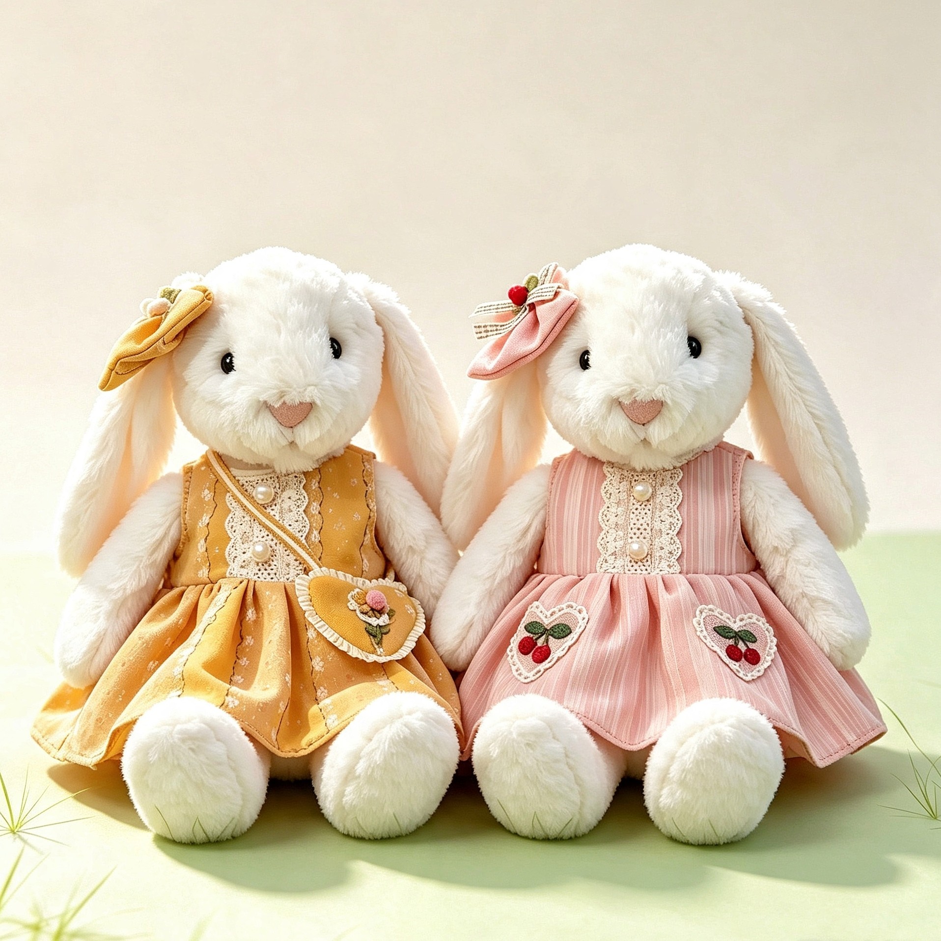 中号害羞邦尼兔玩偶衣服30cm伽百利兔子花布邦尼兔娃衣连衣裙裙子图片
