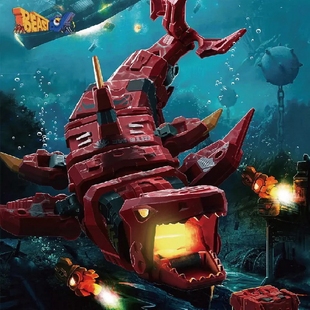 变形玩具 52TOYS 猛兽匣 鲨奇拉 红色 鲨鱼 动物 机甲 潮玩 模型