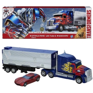 变形金刚 孩之宝 电影4 领袖级 L级 擎天柱 带车厢 铂金版 套装