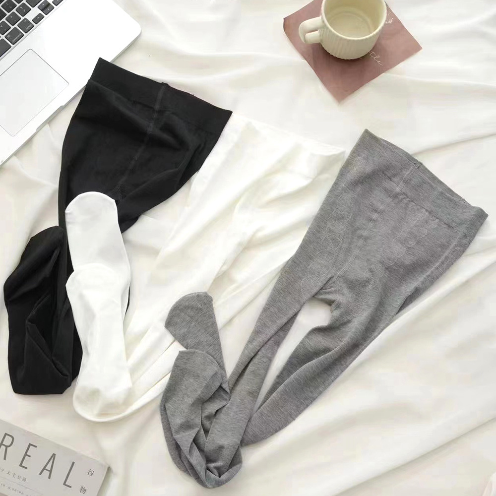 小鸭儿童连裤袜薄棉女童蝴蝶档细竖条打底裤袜防滑脚底舞蹈袜