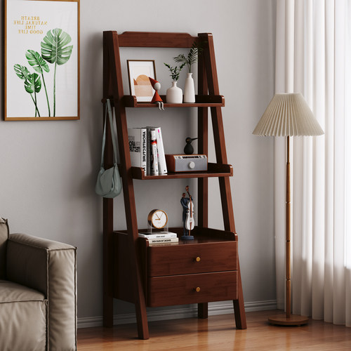 创意落地全实木床头柜置物架