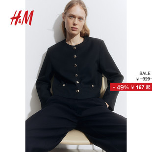 潮流千金小香风外套1237829 休闲时尚 HM女装 短外套冬季