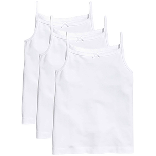 HM童装儿童女童背心3件装冬季棉质蝴蝶结无袖打底衫0464695