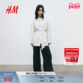 冬季 时尚 女装 HM西装 亚麻混纺休闲西装 1275174