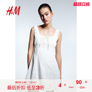 HM女裝 方領(lǐng)背心修身 胸衣式 迷你短裙1219989 背心吊帶連衣裙秋季