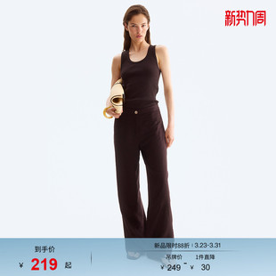 1259101 亚麻混纺长裤 HM春季 女装