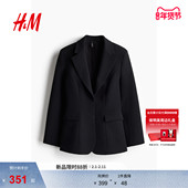 通勤日常休闲垫肩长袖 HM女士西装 冬季 大廓形外套1255649