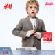HM童装 礼服演出服1209153 格纹单排扣西装 儿童男童外套冬季 新款