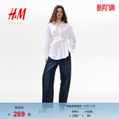 衬衫 气质系带设计棉质绑结衬衫 2026春季 时尚 1342259 新款 HM女装