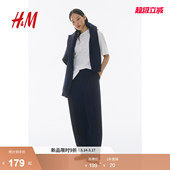 休闲潮流阔腿松紧高腰西裤 HM女装 时尚 子春季 1091186 裤
