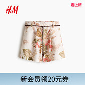 亚麻混纺短裤 女装 1317496 新款 HM2026春季