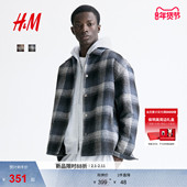 HM男装 保暖外套1309687 衬衫 棉衣冬季 书呆子夹克外套式