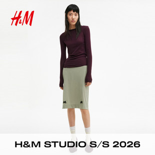 蝴蝶结装 2026女装 新款 饰半身裙1339669 春半身裙季 H&MStudio