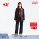 新年系列 HM女装 皮衣新中式 盘扣宽松圆领落肩时尚 外套1328952