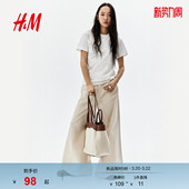 时尚 HM女装 宽松印花短袖 柔软美式 舒适上衣1282938 T恤春季