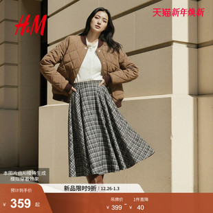 HM女装 菱格纹绗缝飞行员夹克棉服1000049 外套2026春新款