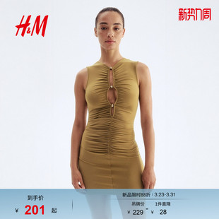 HM春季 垂褶迷你连衣裙1304681 女装