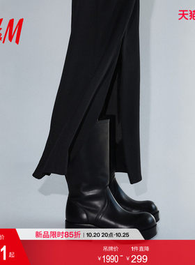 【H&M STUDIO】女鞋靴子2026秋季新款中筒皮靴时装靴1354501