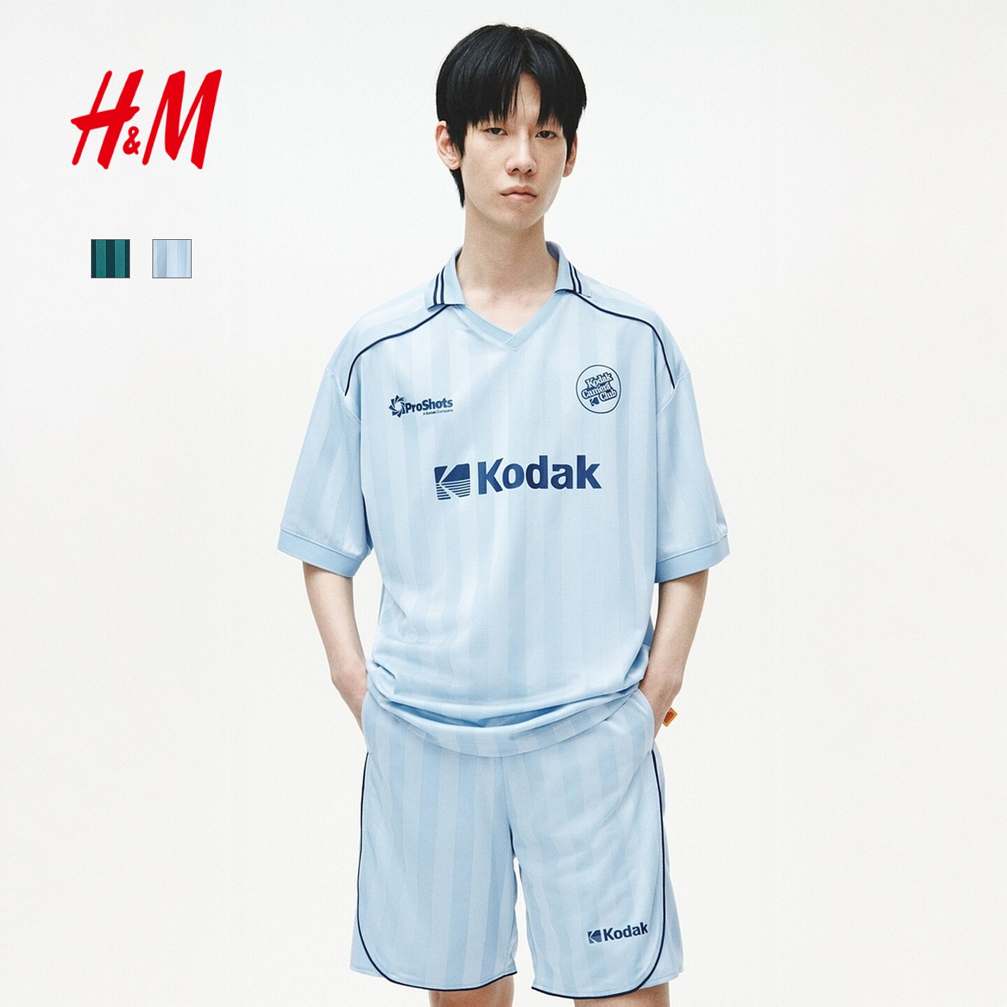 【侯明昊同款】HM柯达男装衬衫2026夏季新款休闲足球衫1342689图片