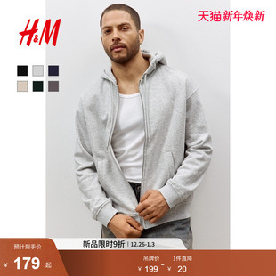 女装 连帽拉链外套休闲卫衣开衫 卫衣冬季 情侣装 1011890 美式 HM男装