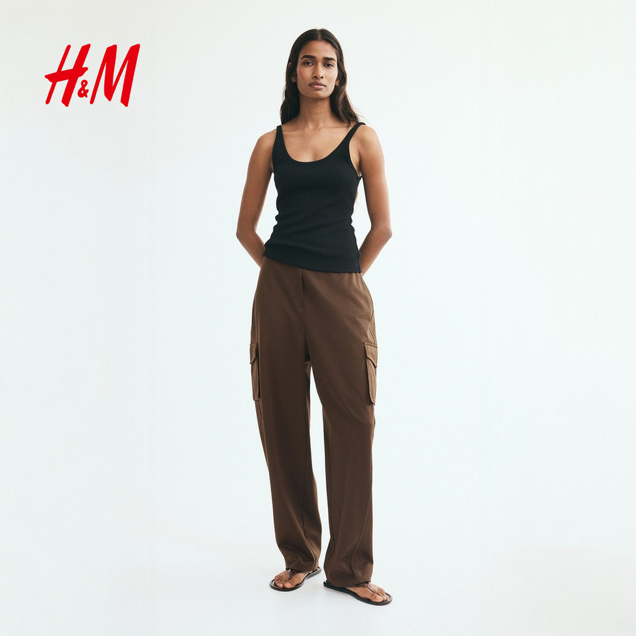 HM2026秋季新款女装宽松版型工装裤1355746
