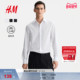 HM男装 上衣1242812 商务通勤休闲合身衬衣易熨烫翻领长袖 衬衫 春季