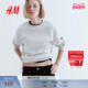 HM女装 1243667 套衫 miu系卫衣冬季 圆领柔软内里宽松美式