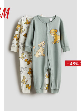 【迪士尼系列】HM童装女婴连体衣冬季薄款婴儿米奇哈衣1092245