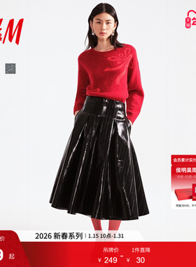 【新年系列】HM女装毛针织衫马年限定款红色本命年毛衣1322625