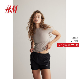 H&M 女装 MOVE 冬季 T恤运动上衣1229415 DryMove™