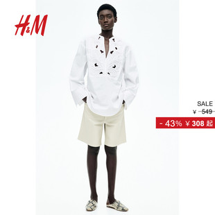 衬衫 2025女装 冬季 新款 上衣1281523 优雅气质镂空刺绣长袖