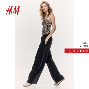 通勤裤 子冬季 腿烫折慢跑裤 时尚 1264871 HM女装 休闲裤 裤