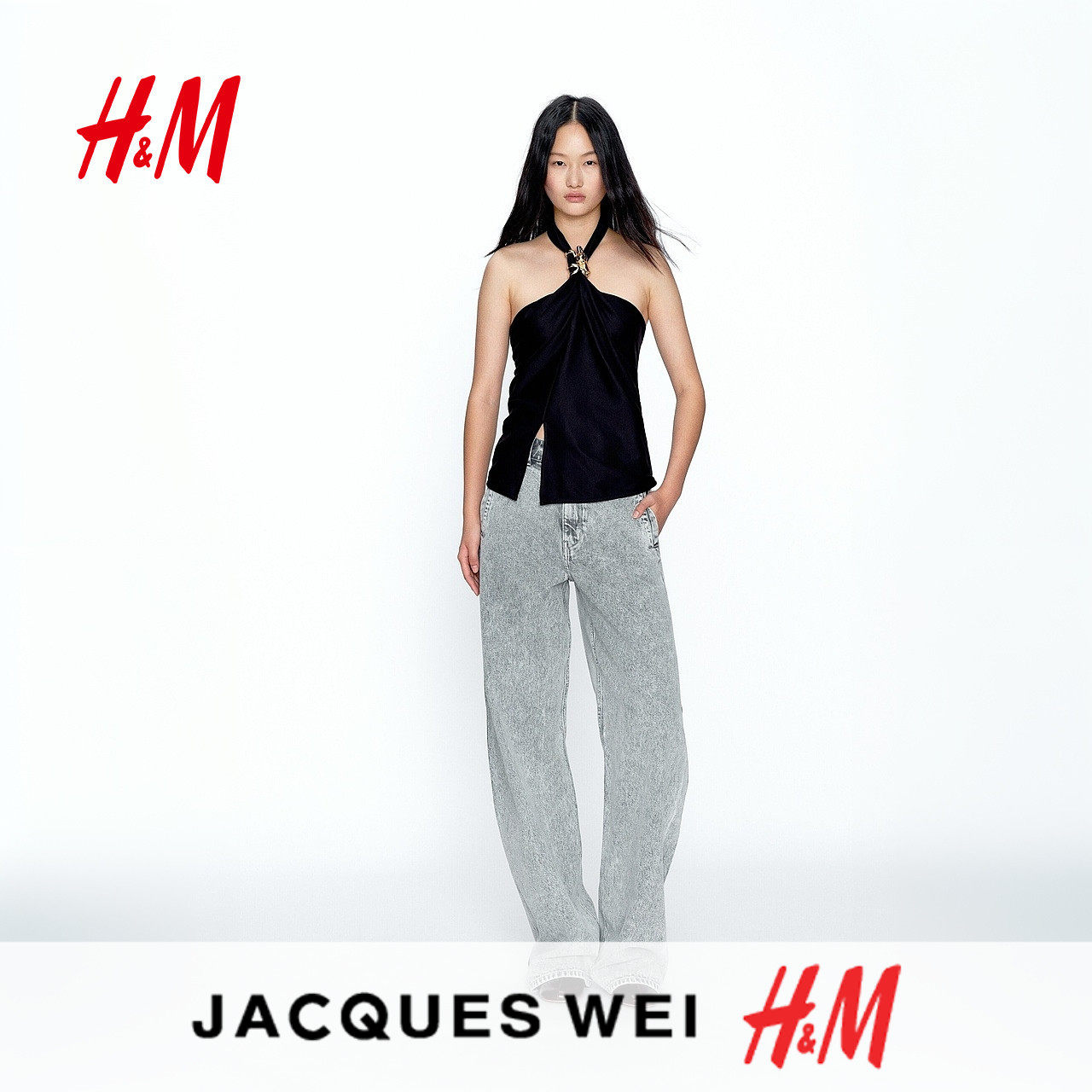 JACQUES WEI H&M女装吊带2026春季新款垂褶挂脖修身上衣1320585,女装/女士精品,背心吊带,淘宝优惠券,粉丝福利购,淘宝优惠卷