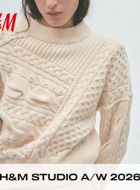 【H&M STUDIO AW】女装毛针织衫2026秋季新款针织套衫上衣1356536