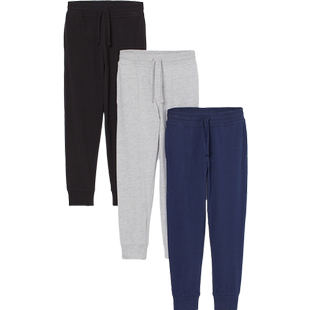 HM童装儿童男童裤子3条装冬季时尚舒适棉质汗布慢跑裤0763194