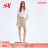 HM女士休闲裤春季配腰带珠地布短裤1295126