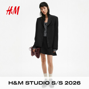 时尚 2026女装 新款 喇叭半身裙1327625 半身裙春季 H&MStudio