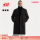 领外套1293646 英伦风单排扣宽松西装 HM男装 毛呢大衣冬季